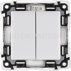 Выключатель Valena LIFE IP44.  двухклавишный 10А 250В IP44 с лицевой панелью. Безвинтовые зажимы. Белый Valena LIFE IP44. Выключатель двухклавишный 10А 250В IP44 с лицевой панелью. Безвинтовые зажимы. Белый