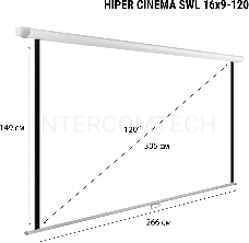 Экран Hiper 149x266см SWL 16x9-120 16:9 настенно-потолочный рулонный