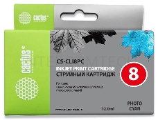 Картридж струйный Cactus CS-CLI8PC голубой для Canon MP970 iP6600D iP6700D (12ml)