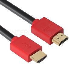 Кабель Greenconnect 1.5m HDMI версия 2.0, HDR 4:2:2, Ultra HD, 4K 60 fps 60Hz/5K*30Hz, 3D, AUDIO, 18.0 Гбит/с, 28/28 AWG, OD7.3mm, тройной экран, черный, красные коннекторы, GCR-HM451-1.5m Greenconnect Кабель 1.5m HDMI версия 2.0, HDR 4:2:2, Ultra HD, 4K