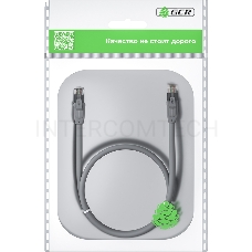 Патч-корд прямой GCR 30.0m UTP кат.6, серый, 24 AWG, литой, ethernet high speed, RJ45, T568B