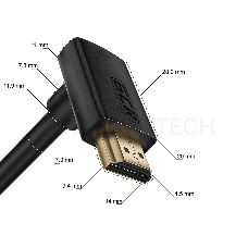 Кабель GCR 2.0m HDMI 2.0, M/M верхний угол, черный нейлон, HDR 4:2:2, Ultra HD, 4K 60 fps 60Hz/5K*30Hz, 3D, AUDIO, 18.0 Гбит/с, 28/28 AWG, GCR-53293 GCR Кабель 2.0m HDMI 2.0, M/M верхний угол, черный нейлон, HDR 4:2:2, Ultra HD, 4K 60 fps 60Hz/5K*30Hz, 3D