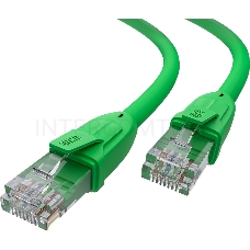 Патч-корд прямой GCR 2.0m UTP кат.6, зеленый, 24 AWG, литой, ethernet high speed, RJ45, T568B