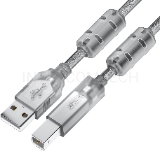 Кабель GCR PROF 5.0m USB 2.0, AM/BM, прозрачный, ферритовые кольца, 28/24 AWG, экран, армированный, морозостойкий, GCR-52426 GCR Кабель PROF 5.0m USB 2.0, AM/BM, прозрачный, ферритовые кольца, 28/24 AWG, экран, армированный, морозостойкий, GCR-52426