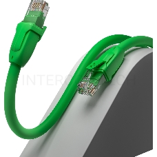 Патч-корд прямой GCR 2.0m UTP кат.6, зеленый, 24 AWG, литой, ethernet high speed, RJ45, T568B