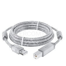 Кабель GCR PROF 5.0m USB 2.0, AM/BM, прозрачный, ферритовые кольца, 28/24 AWG, экран, армированный, морозостойкий, GCR-52426 GCR Кабель PROF 5.0m USB 2.0, AM/BM, прозрачный, ферритовые кольца, 28/24 AWG, экран, армированный, морозостойкий, GCR-52426