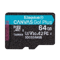 Флеш карта  Kingston 64GB microSDXC Canvas Go Plus 170R A2 U3 V30 Single Pack w/o ADP EAN: 740617301175