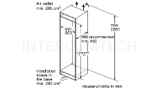 Холодильник Встраиваемый с морозильной камерой SIEMENS KI87VVS30M iQ300, 1772x541x545 210/64л 38 дБ BigBox SafetyGlass LowFrost светодиодная подсветка