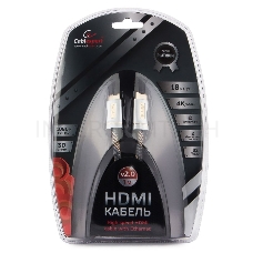 Кабель HDMI Cablexpert, серия Platinum, 1 м, v2.0, M/M, нейлоновая оплетка, позол.разъемы, металлический корпус, нейлоновая оплетка, блистер