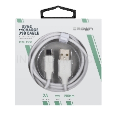 Кабель Crown USB - USB Type-C CMCU-3018C white