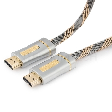 Кабель HDMI Cablexpert, серия Platinum, 1,8 м, v2.0, M/M, позол.разъемы, металлический корпус, нейлоновая оплетка, блистер