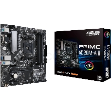 Материнская плата ASUS PRIME A520M-A II, Socket AM4, A520, 4*DDR4,  D-Sub+DP+HDMI, SATA3 + RAID, Audio, Gb LAN, USB 3.2*5, USB 2.0*4, COM*1 header (w/o cable), mATX ; 90MB17H0-M0EAY0