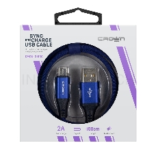 Кабель Crown USB - USB Type-C CMCU-3103C blue