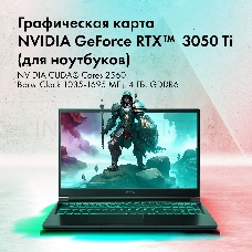 Ноутбук GMNG Rush 15.6 IPS FHD 144Hz/Intel Core i5 12450H/16Gb/SSD1Tb/NVIDIA RTX 3050Ti/noOS/dk.grey