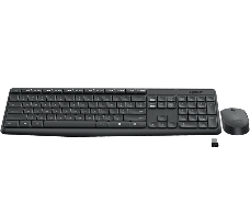 Клавиатура + мышь Logitech MK235 клав:черный мышь:черный USB беспроводная