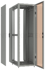 Шкаф коммутационный C3 Solutions Practic.3 24-66.GF12.SD2.BF11 G (NT435080) напольный 24U 600x600мм пер.дв.стекл задн.дв.двуст. 2 бок.пан. направл.под закл.гайки 1300кг серый 510мм 56кг IP20 сталь