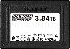 Твердотельный накопитель Kingston DC1500M, 3840GB, SSD, U.2, NVMe, PCIe 3.0 x4, 3D TLC, R/W 3100/2700MB/s, IOPs 480 000/210 000, 7000TBW, DWPD 1 (5 лет)