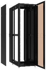 Шкаф коммутационный C3 Solutions Practic.3 24-68.GF12.SD2.BF12 B (NT435084) напольный 24U 600x800мм пер.дв.стекл задн.дв.двуст. 2 бок.пан. направл.под закл.гайки 1300кг черный 710мм 65кг IP20 сталь