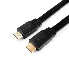 Кабель HDMI Gembird/Cablexpert , 1.8м, v1.4, 19M/19M, плоский кабель, черный, позол.разъемы, экран(CC-HDMI4F-6)