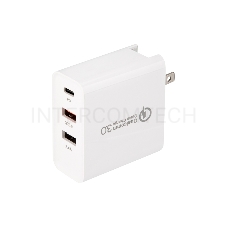 Сетевое зарядное устройство REXANT 2xUSB+USB Type-С, переходник + адаптер, 48W белое