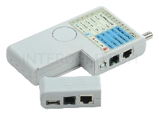 Тестер для витой пары ITK 4в1 RJ45/RJ11/BNC/USB с элем. пит.