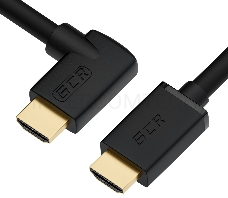 Кабель Greenconnect  2.0m HDMI 2.0, M/M правый угол, черный, HDR 4:2:2, Ultra HD, 4K 60 fps 60Hz/5K*30Hz, 3D, AUDIO, 18.0 Гбит/с, 28/28 AWG, GCR-52322