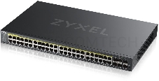 Гибридный L2 коммутатор PoE+ Zyxel NebulaFlex Pro GS2220-50HP, rack 19, 44xGE PoE+, 4xCombo (SFP/RJ-45 PoE+), 2xSFP, бюджет PoE 375 Вт, автономное/облачное управление