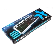 Клавиатура игровая Гарнизон GK-340GL, металл, подсветка RAINBOW, USB,черн/сер,антифантом кл-ши,каб 1.5м