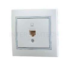 Розетка компьютерная 1-м СП Мира RJ45 бел./сер. Lezard 701-0215-139