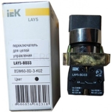 Переключатель LAY5-BD33 на 3 полож. черн. I-O-II станд. ручка ИЭК BSW60-BD-3-K02