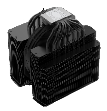 Кулер для ЦПУ Cooler Master Master Air MA824 Stealth (300W, 4-pin, 165.6mm, tower, Al, 2xfans: 1x135mm&1x120mm/63.6CFM/24.6dBA/~1950rpm/1700/1200/1151/1150/1155/1156/AM5/AM4)