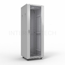 Напольный шкаф Rexant серии Standart 42U 600х800 мм, передняя дверь стекло, задняя дверь металл, RAL 7035 (состоит из 2 частей)