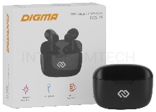 Гарнитура вкладыши Digma TWS-19 черный беспроводные bluetooth в ушной раковине (TWS19B)