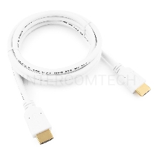 Кабель HDMI Gembird/Cablexpert , 1.8м, v1.4, 19M/19M, белый, позол.разъемы, экран, пакет(CC-HDMI4-W-6)