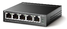 Коммутатор TP-Link 5-Port Gigabit Unmanaged Switch with 4-Port PoE+, metal case, desktop mount, PoE budget 40W.