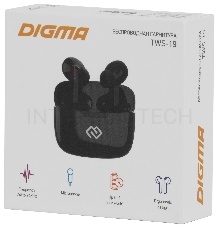 Гарнитура вкладыши Digma TWS-19 черный беспроводные bluetooth в ушной раковине (TWS19B)