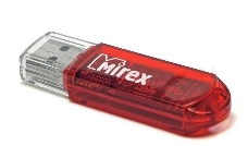 Флеш Диск 16GB Mirex Elf, USB 2.0, Красный