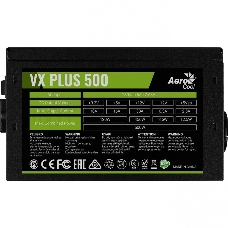 Блок питания Aerocool ATX 500W VX-500 PLUS (24+4+4pin) 120mm fan 3xSATA RTL