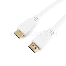 Кабель HDMI Gembird/Cablexpert , 3м, v1.4, 19M/19M, белый, позол.разъемы, экран, пакет(CC-HDMI4-W-10)