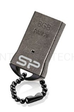 Флеш Диск Silicon Power 8Gb Touch T01 SP008GBUF2T01V1K USB2.0 черный/серебристый