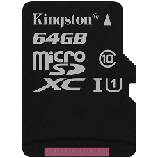 Флеш карта microSDHC 64GB microSDXC Class10 Kingston <SDCS2/64GB> Class10 UHS-I Canvas Select up to 100MB/s с адапт.