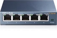 Коммутатор TP-Link SOHO  TL-SG105  5-port Desktop Gigabit Switch, 5 10/100/1000M RJ45 ports, metal case