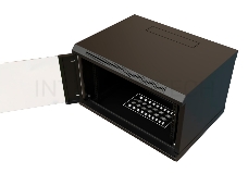 Шкаф коммутационный WRline (WR-TW-0666-GP-RAL9004) настенный 6U 600x600мм пер.дв.стекл 2 бок.пан. 60кг черный 520мм 367мм IP20 сталь