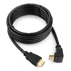 Кабель HDMI Gembird/Cablexpert CC-HDMI490-10, 3.0м, v1.4, 19M/19M, углов. разъем, черный, позол.разъемы, экран, пакет