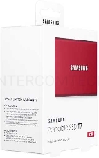 Твердотельный накопитель Samsung SSD 2TB T7 Touch, USB Type-C, R/W 1000/1050MB/s, Red