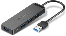 Концентратор Vention OTG USB 3.0 на 4 порта Черный - 1м.