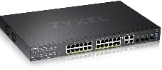 Гибридный L2 коммутатор PoE+ Zyxel NebulaFlex Pro GS2210-28HP, rack 19, 24xGE PoE+, 4xCombo (SFP/RJ-45), бюджет 375 Вт, автономное/облачное управление