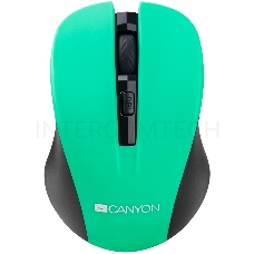 Мышь CANYON CNE-CMSW1GR Green USB {wireless mouse with 3 buttons, DPI changeable 800/1000/1200}