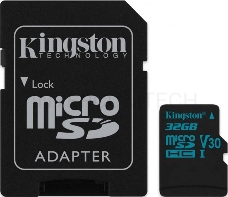 Флеш карта microSDHC 32GB  Class10 Kingston <SDCS2/32GB> Class10 UHS-I Canvas Select up to 100MB/s с адапт.