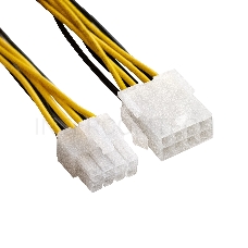 Удлинитель кабеля питания материнской платы +12V ExeGate EX-EXT-8M8F-0.5 (8pin EPS12V M/8pin EPS12V F, 0,5м)